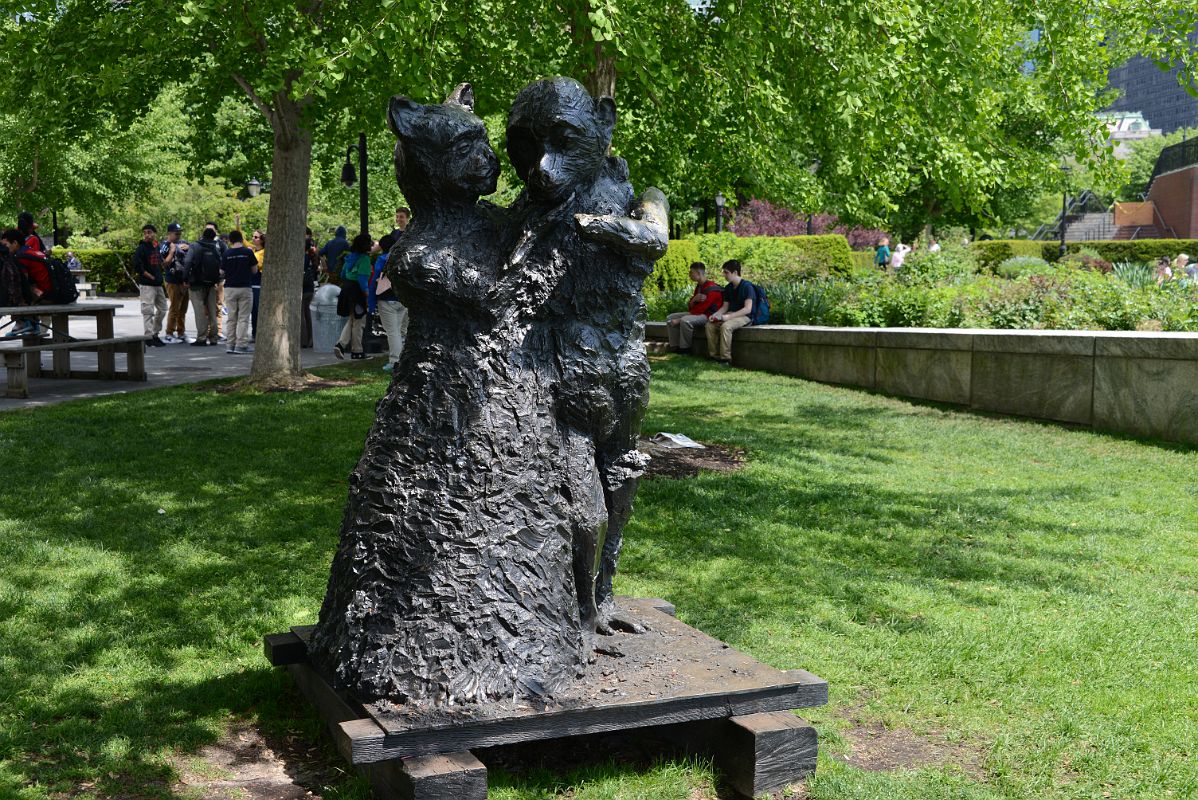 24-17 Ape and Cat At the Dance Sculpture By Jim Dine At Robert F Wagner Jr Park Cove Park From The Esplanade In New York Financial District